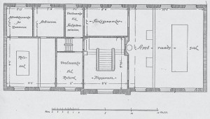 Plan af overetagen før ombygningen i 1919-20.